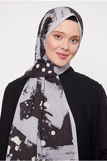 Levidor Gray Brush Mark Patterned Elegance Shawl