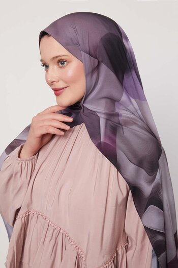 Levidor Mor Soyut Desen Love Şal