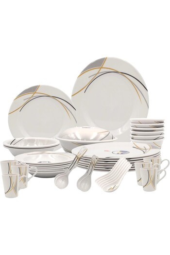 Melrich 38 Pcs Gold line Melamine Dinner Set