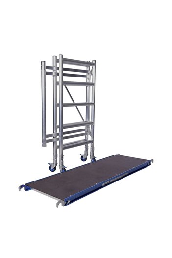 ALUMEXX PROFI MOBILE SCAFFOLDING WITH WORKING HEIGHT 3.15M FOLDABLE ALX FS 75 WITH TORSO LADDER MADE IN THE NETHERLANDS