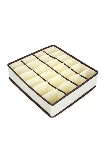 GABIANO Storage Box for Lingerie, Socks and Bras, Textile Material, 24 Compartments, 32 x 32 x 10 cm, Beige