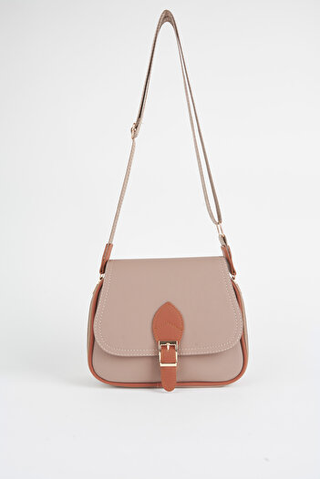 Vivaq Women's Clover Dark Mink Tan 4 Pocket Flap Zipper and Snap Closure Arm and Shoulder Bag