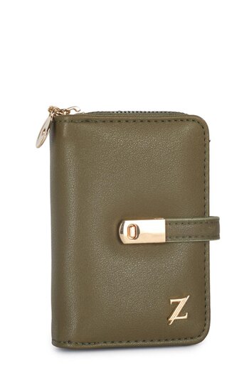 Zühre Zippered Khaki Mini Wallet Zc025