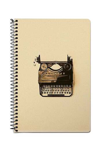 Stylizedd Typewriter A5 Spiral Notebook Beige
