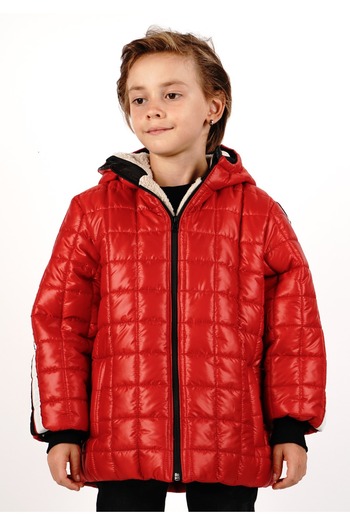 DUBLİNO KİDS Water and wind proof fur inside hooded boy coat