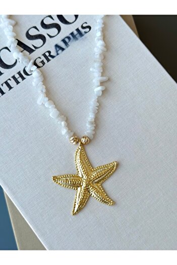 RUBYTAKI Pebble Denzi Star Steel Necklace