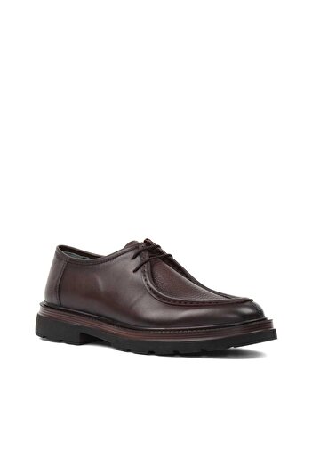 Celal Gültekin Men's Brown Lace-Up Leather Casual Shoes