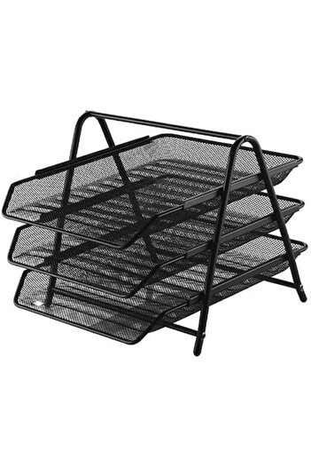 Gingko Eslem Document Rack Metal 3 Layers Black
