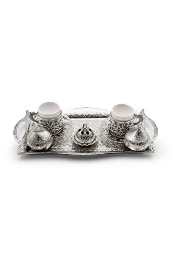 ANTEPSEPETİ Silver Gift Copper Set of 2 Coffee Cups