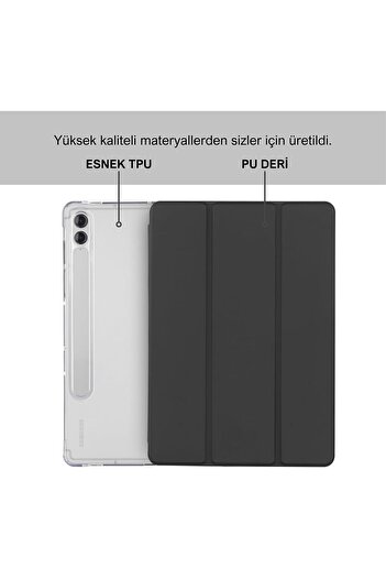 Hepta Collection Classy Samsung Galaxy Tab S9 Fe Plus 12.4 Inch Compatible Smart Case, with S Pen Holder, Trifold, Elastic...