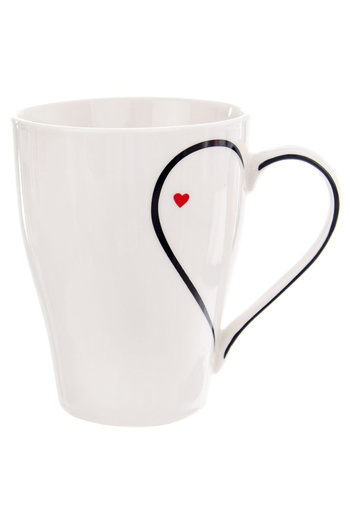 shumee 380ml heart-shaped porcelain mug