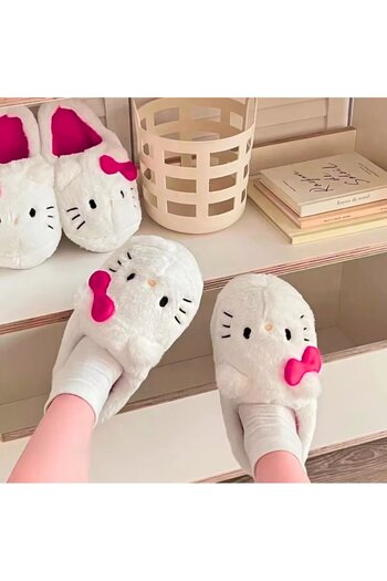 Gofeel Pembe Hello Kitty Nasomi Tatlı Peluş Panduf Terlik