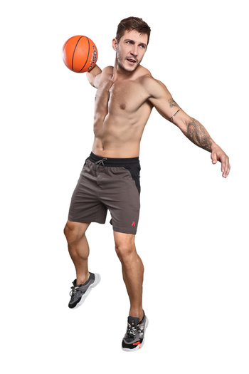 LAUREN SMITH Athletic Men’s Shorts 100%Cotton Comfortable Workout, Elastic Waist & Zipper Pockets-