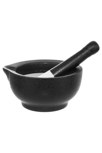 shumee Mortar de condimente din porțelan negru