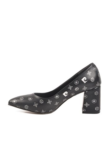 Pierre Cardin 50176 Z Black Patterned Women's Heeled Shoes