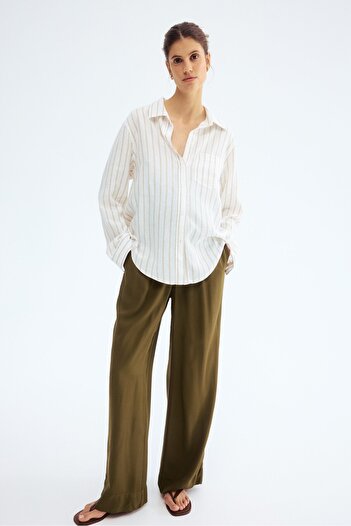 H&M MAMA Düz Kesimli Gabardin Pantolon