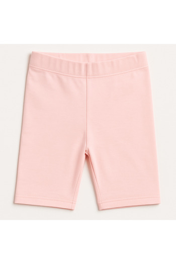 Magu Girls' Cotton Biker Leggings - Above Knee Relaxed Fit