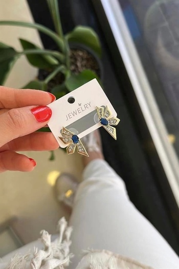 PRATİKOBA Flower Earrings - Blue