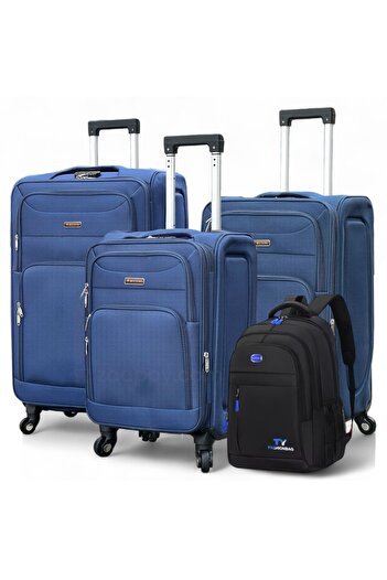 ZAAPPY Soft Material (20/24/28 Inch) Luggage - Stylish Backpack Combo Blue