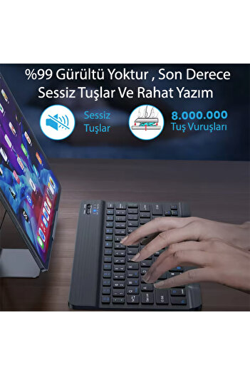 Yesnıce Galaxy S10 Plus 12.4'' X820 Uyumlu Standlı Kılıf Ve Dokunmatik Kalem Ve Klavye ve Mouse