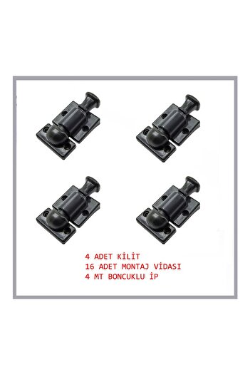 ALUWAND Glass Balcony Lock Set – 4 Locks + 4 Meter Chain – Durableplastic