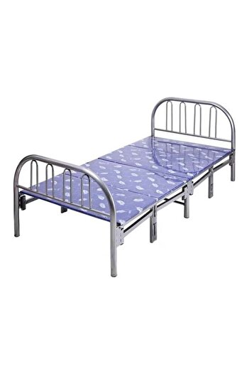 smart home Foldable Metallic Bed Blue/Silver