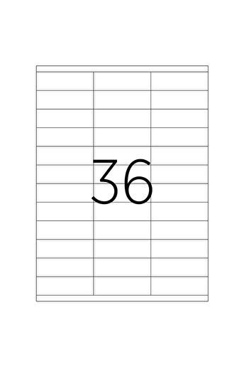 Tanex Set of 3600 self-adhesive labels A4, 100 sheets, 36 labels/sheet, 70x23 mm, white, TW-2433