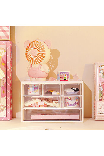 One Gate Retractable Jewelry Storage Box Small Plastic Storage with Drawer Distinctive Decor