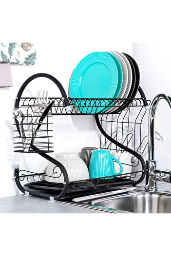 shumee Black 2-tier dish drainer 52x24.5x38 cm