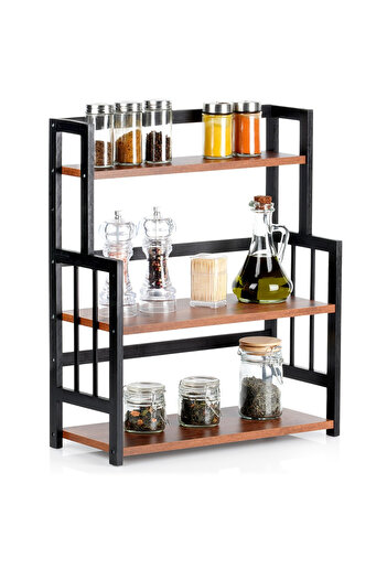 shumee 3-tier wooden kitchen shelf 41.5x18.5x50 cm