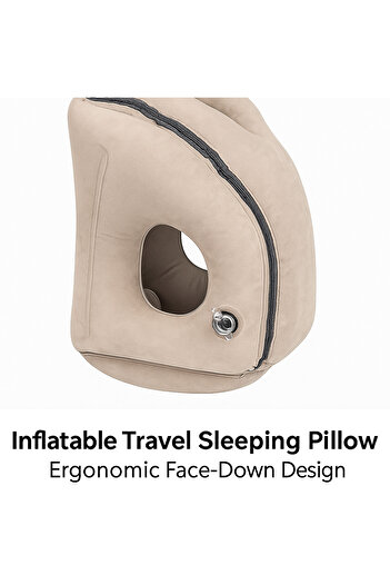 TSUMAB Inflatable Travel Sleeping Pillow – Ergonomic Face-Down Design