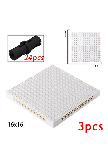 Choice3 white-3pcs Wholesale Pixel Art Building Block Bottom Plate 65803 Brick 16X16 Baseplate Part Compatib