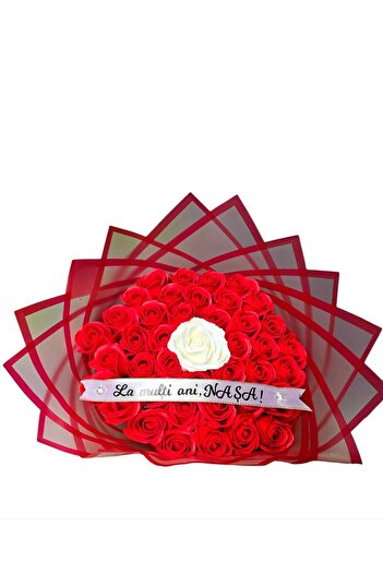 HAYATI Bouquet of 40 Red Roses with 1 White Rose