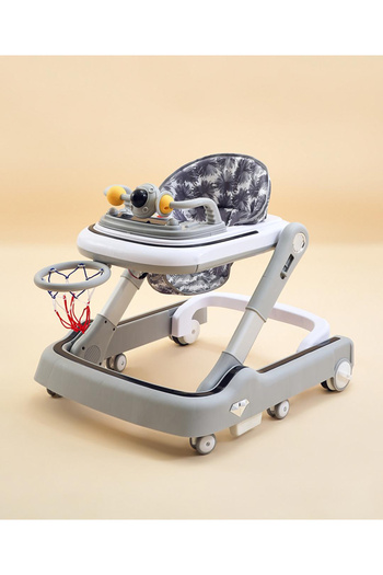 Fab N Funky Classic and Stylish Baby Walker, Music & Toy, 6 to 24 Months, 66 x 57 x 56 cm - Grey