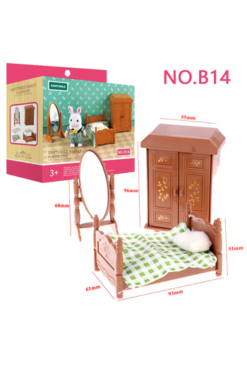 Choice6 B14 Forest Animal Family Dollhouse Furniture 1/12 Miniature Toys Girl Dolls Accessories Bedroom Bath