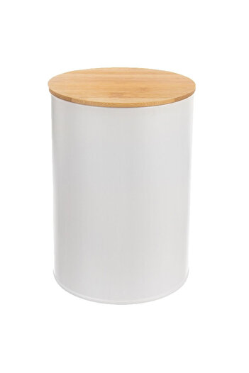 shumee Recipient alimentar metalic alb cu capac din bambus WHITELINE 800 ml