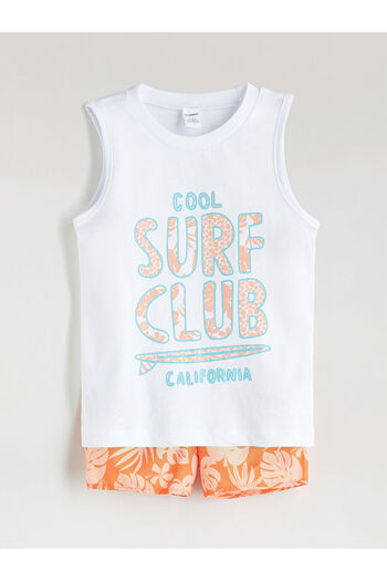 LC Waikiki Printed Boys' Swimming T-Shirt and Shorts 2-Pack