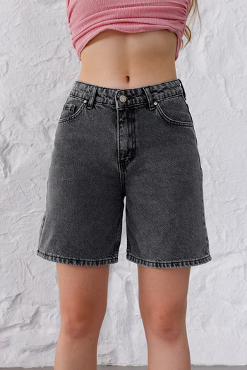 alanora Women's High Waist Straight Fit Shorts Jeans