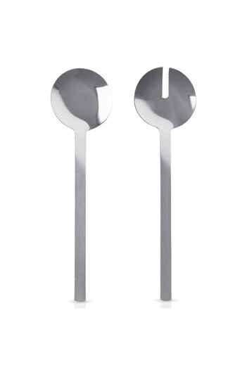 shumee Steel and silver salad spoons, 2 pieces