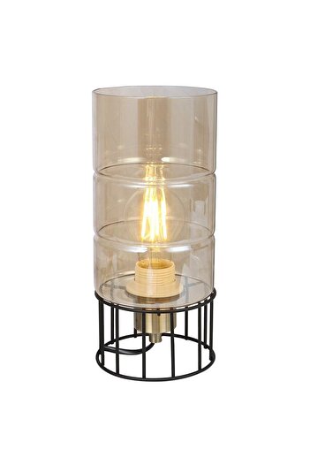 Klausen Table lamp, metal structure, glass shade, E27 socket, 40W, 120 x 270 mm, black and bronze