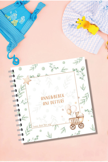 BULUT DİJİTAL Modern Baby Memory Book - First 1 Year Pregnancy and Mother Baby Diary - Agenda