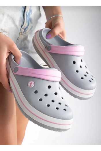 AkınalBella Grey Pink Sandals Slippers