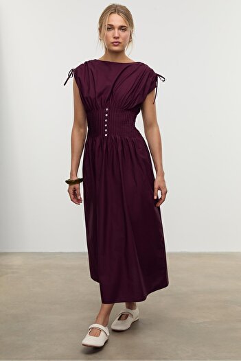 Stradivarius Pleated midi dress
