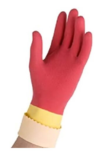 Vileda Robust Protection Rubber Gloves – Large, Reusable with Comfort Plus Lining