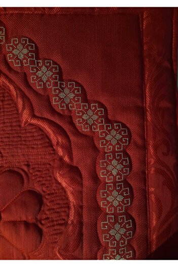 Vinezza Home Collection Flower Motif Handmade Etamine Fabric Single Prayer Rug and Bundle