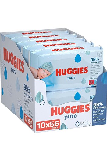 Huggies Baby Wipes, 99% Pure Water Wipes, 10 Pack x 56 Wipes, 560 Count