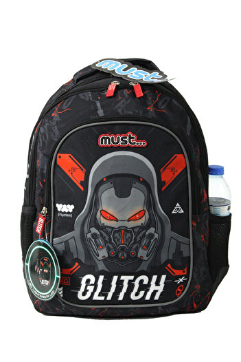 MUST 584970 Glitch Primary School Backpack-Black
