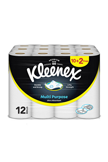 Kleenex Viva Multi-Purpose Ultra Absorbent Paper Towel Rolls, Pack of 10+2 Free