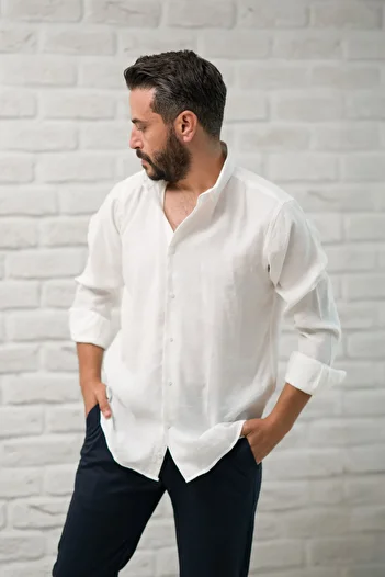 alenmeza Regular Fit Collar Buttoned Summer Modal Fabric Men's Shirt
