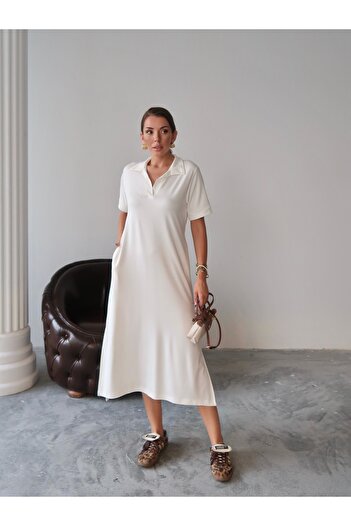 Paw Garage Women's Penny Long Polo Neck Pocket Dress